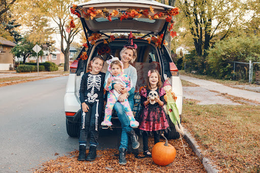 Family at Halloween